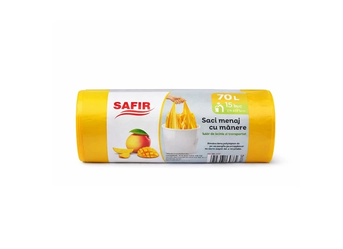Saci  Menaj Cu Mânere 70L 62x73Cm Parfumați 15Buc Safir